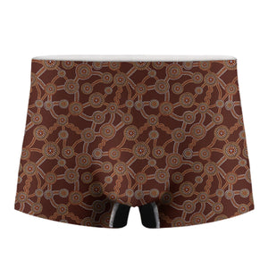 Aboriginal Indigenous Dot Pattern Print Men's Boxer Briefs