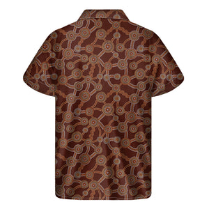 Aboriginal Indigenous Dot Pattern Print Men's Short Sleeve Shirt