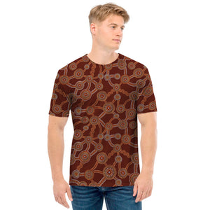 Aboriginal Indigenous Dot Pattern Print Men's T-Shirt