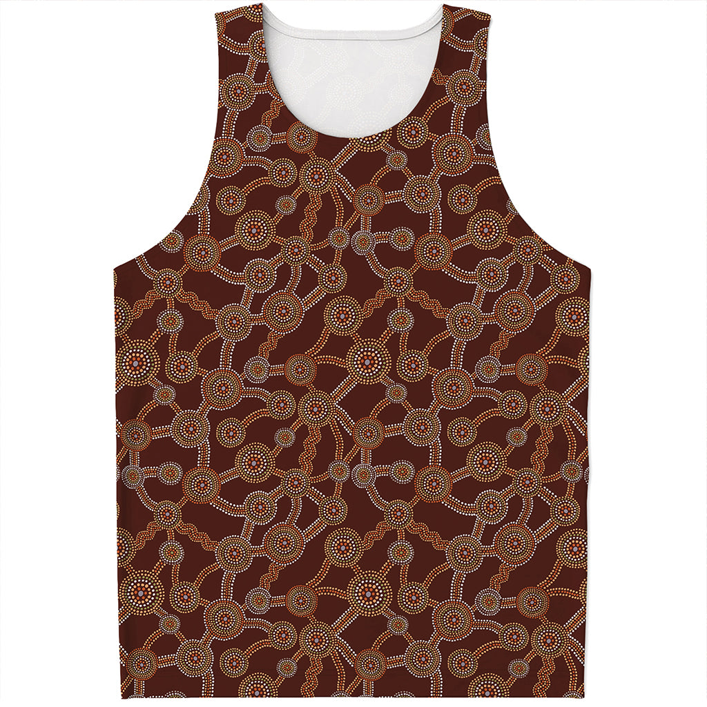 Aboriginal Indigenous Dot Pattern Print Men's Tank Top