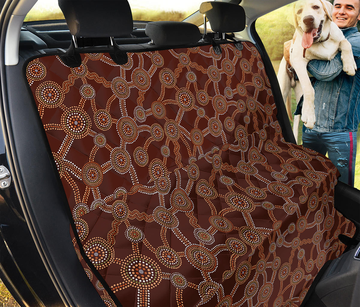 Aboriginal Indigenous Dot Pattern Print Pet Car Back Seat Cover