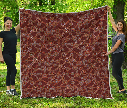 Aboriginal Indigenous Dot Pattern Print Quilt