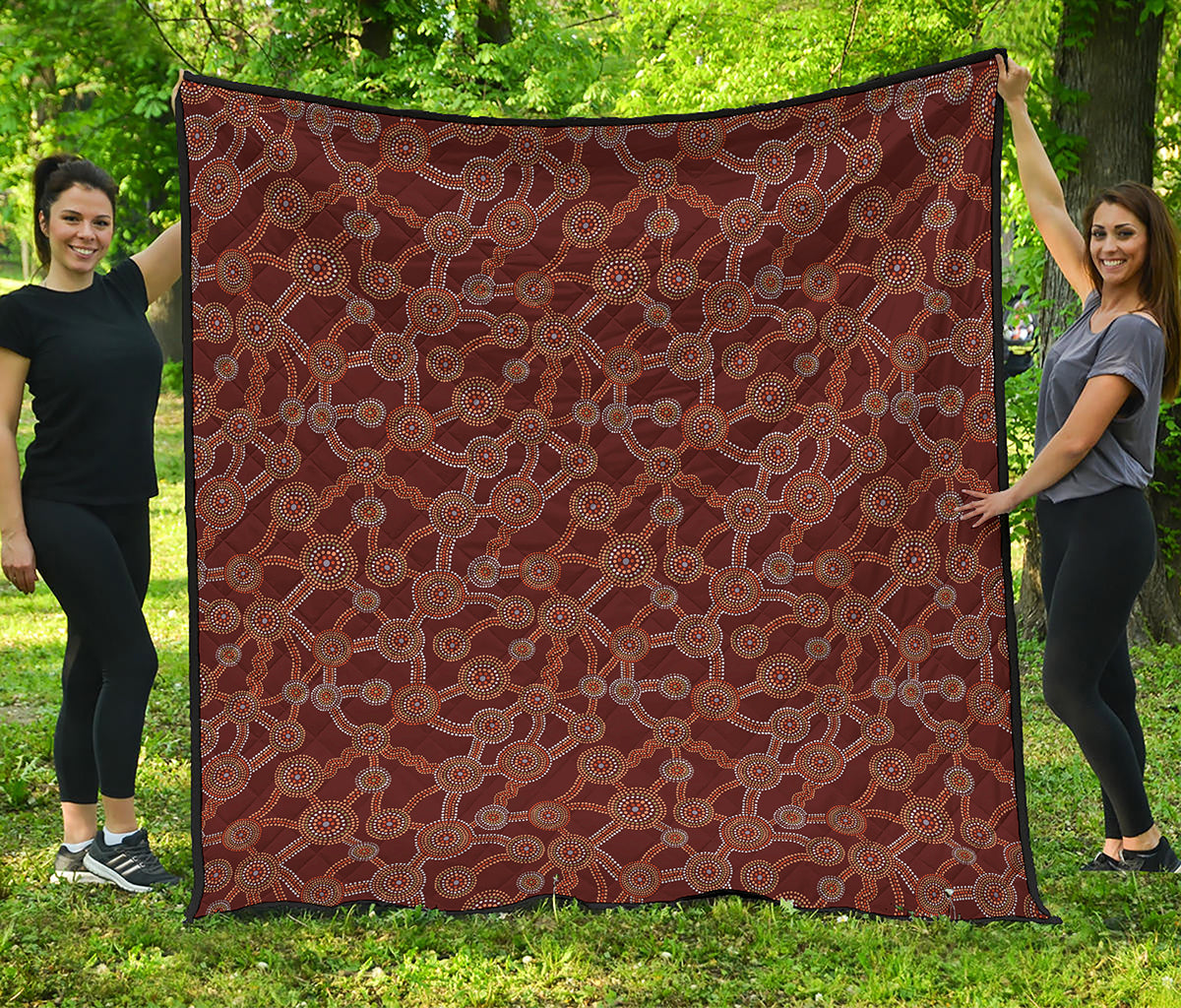Aboriginal Indigenous Dot Pattern Print Quilt