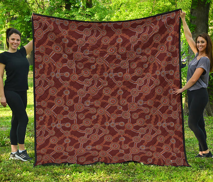 Aboriginal Indigenous Dot Pattern Print Quilt
