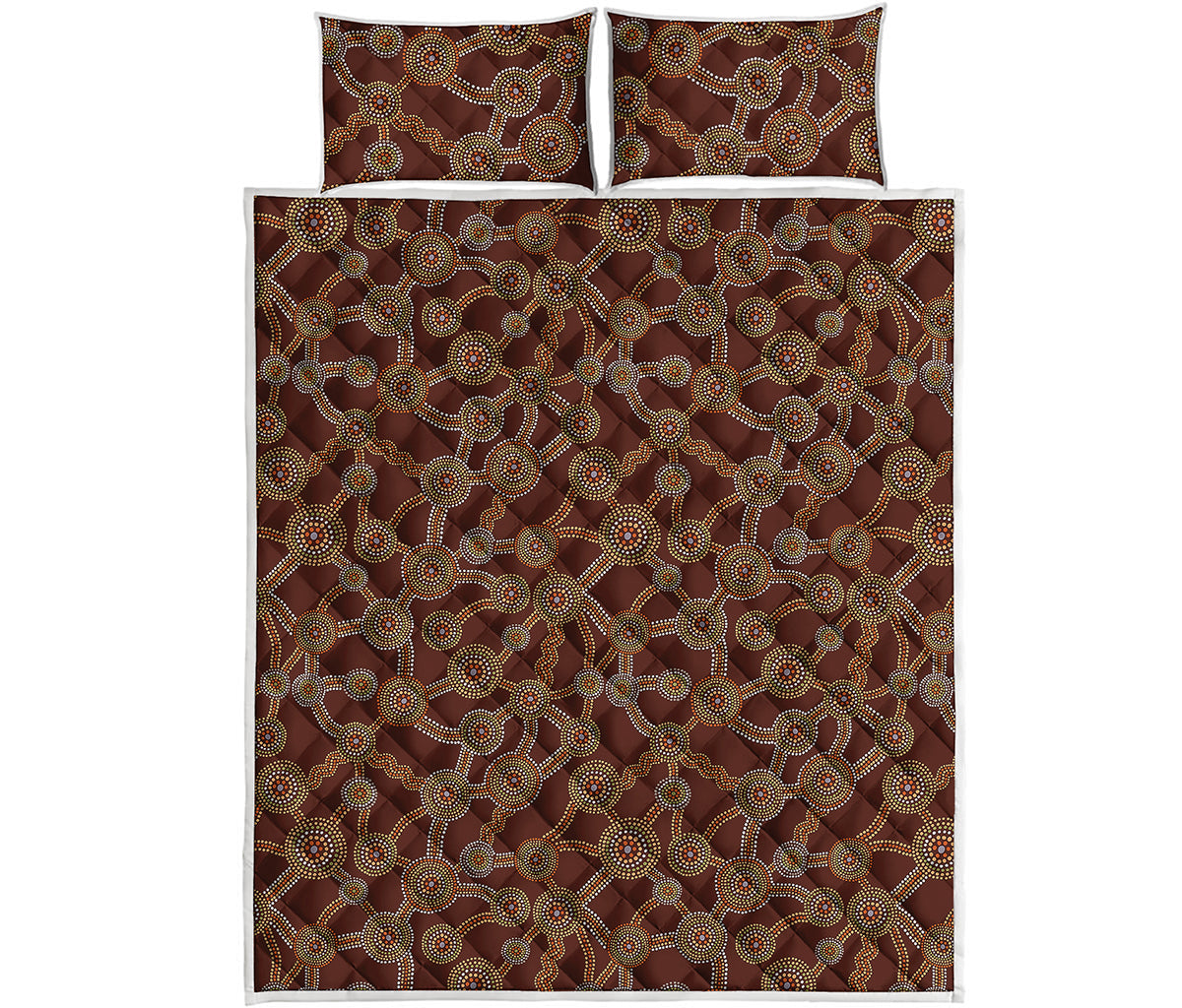 Aboriginal Indigenous Dot Pattern Print Quilt Bed Set