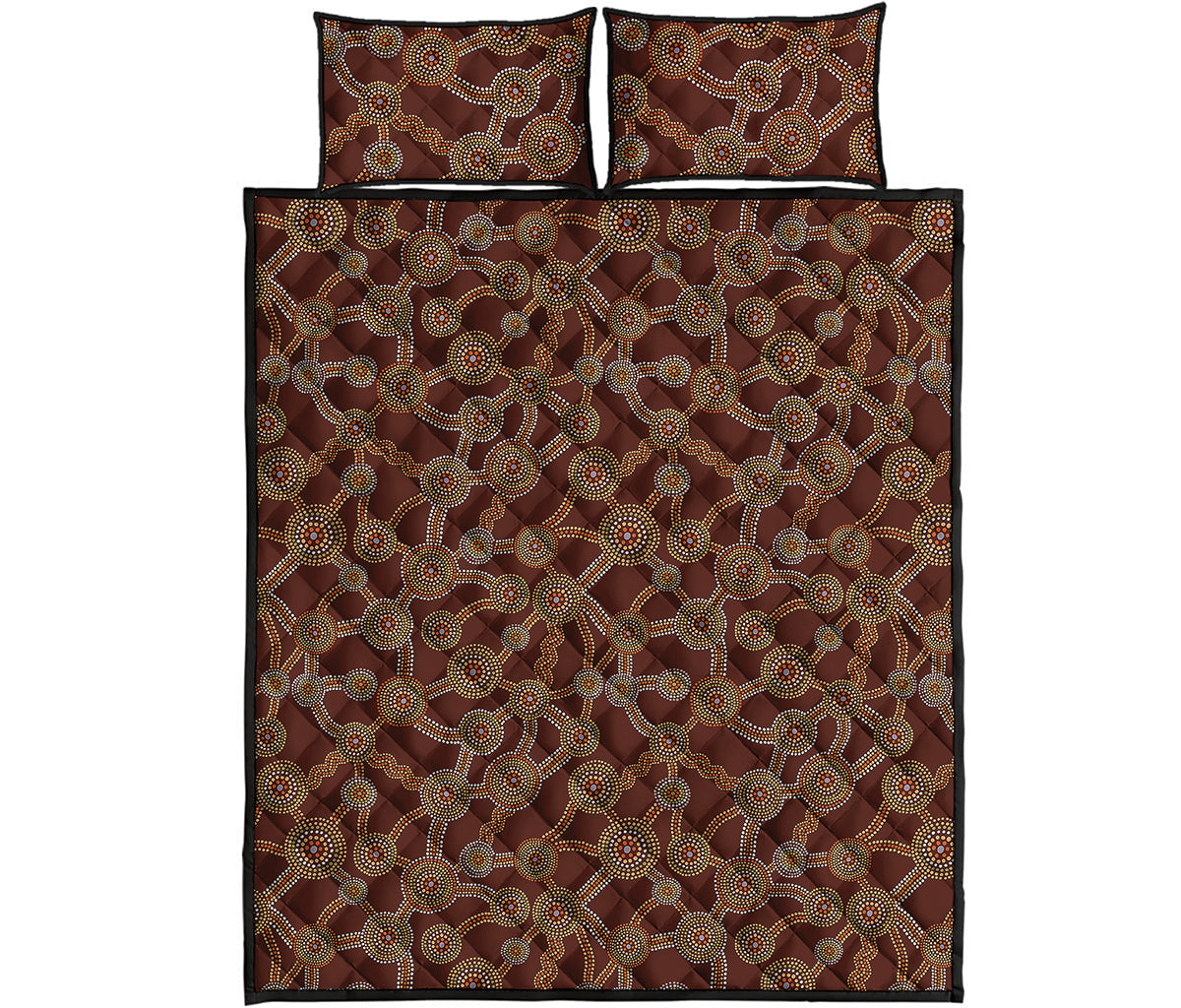 Aboriginal Indigenous Dot Pattern Print Quilt Bed Set
