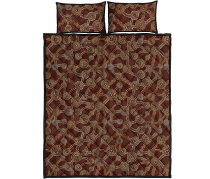 Aboriginal Indigenous Dot Pattern Print Quilt Bed Set