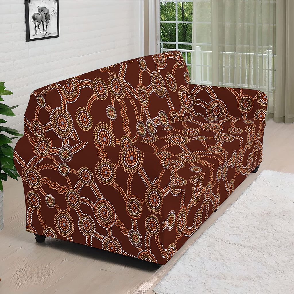 Aboriginal Indigenous Dot Pattern Print Sofa Cover