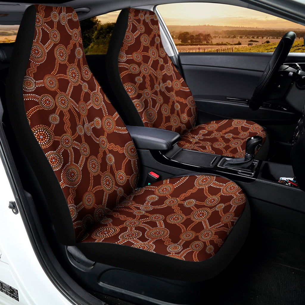 Aboriginal Indigenous Dot Pattern Print Universal Fit Car Seat Covers