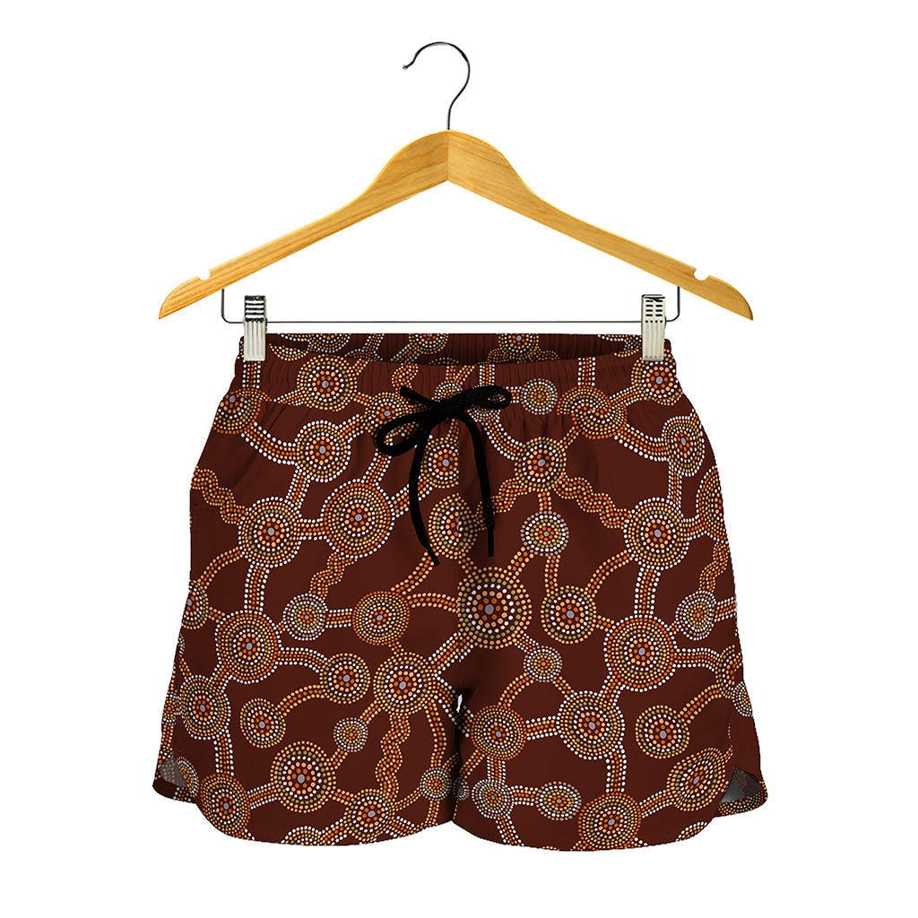 Aboriginal Indigenous Dot Pattern Print Women's Shorts