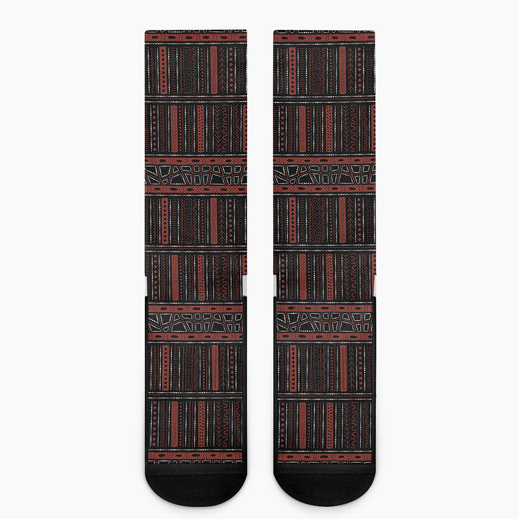 Aboriginal Indigenous Pattern Print Crew Socks