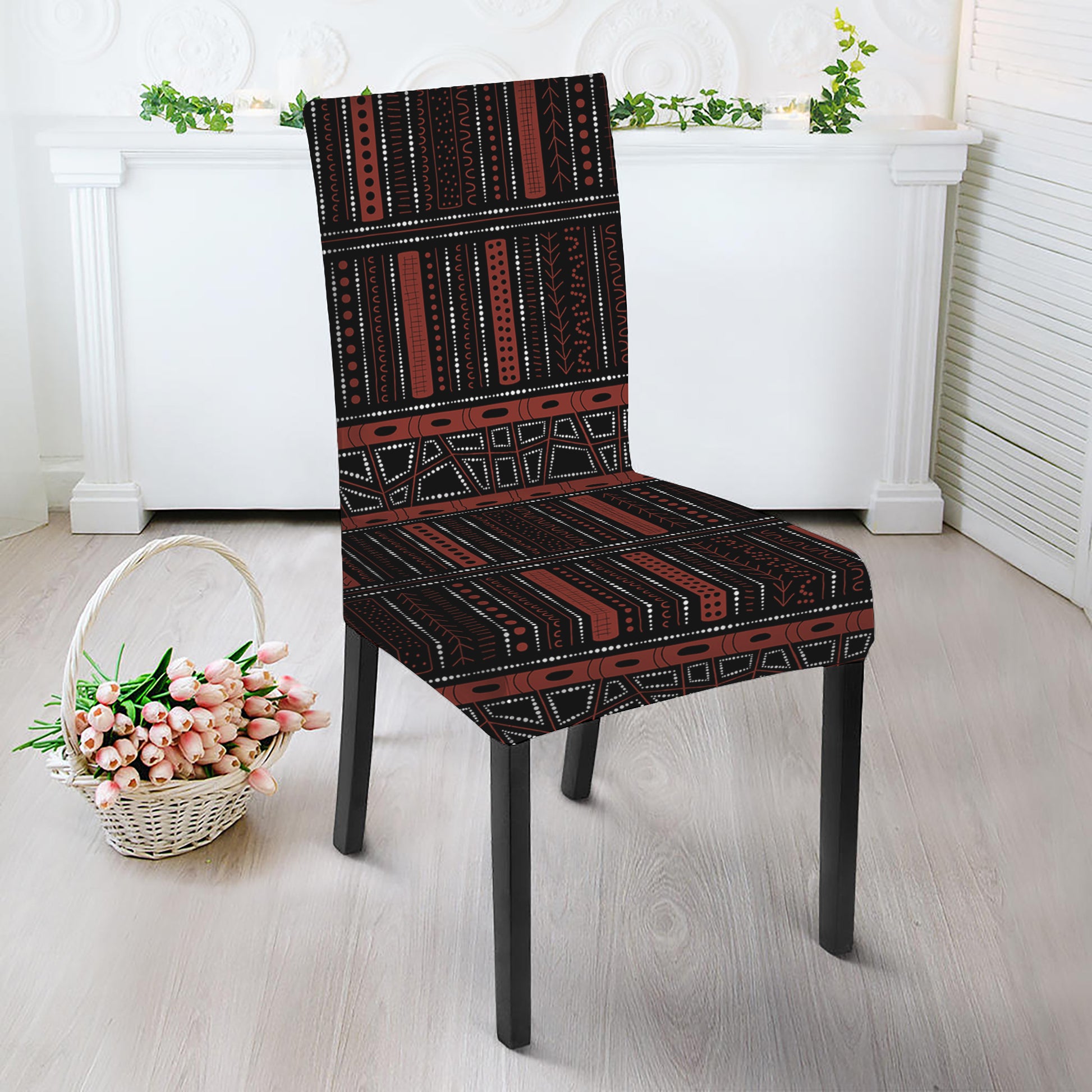 Aboriginal Indigenous Pattern Print Dining Chair Slipcover