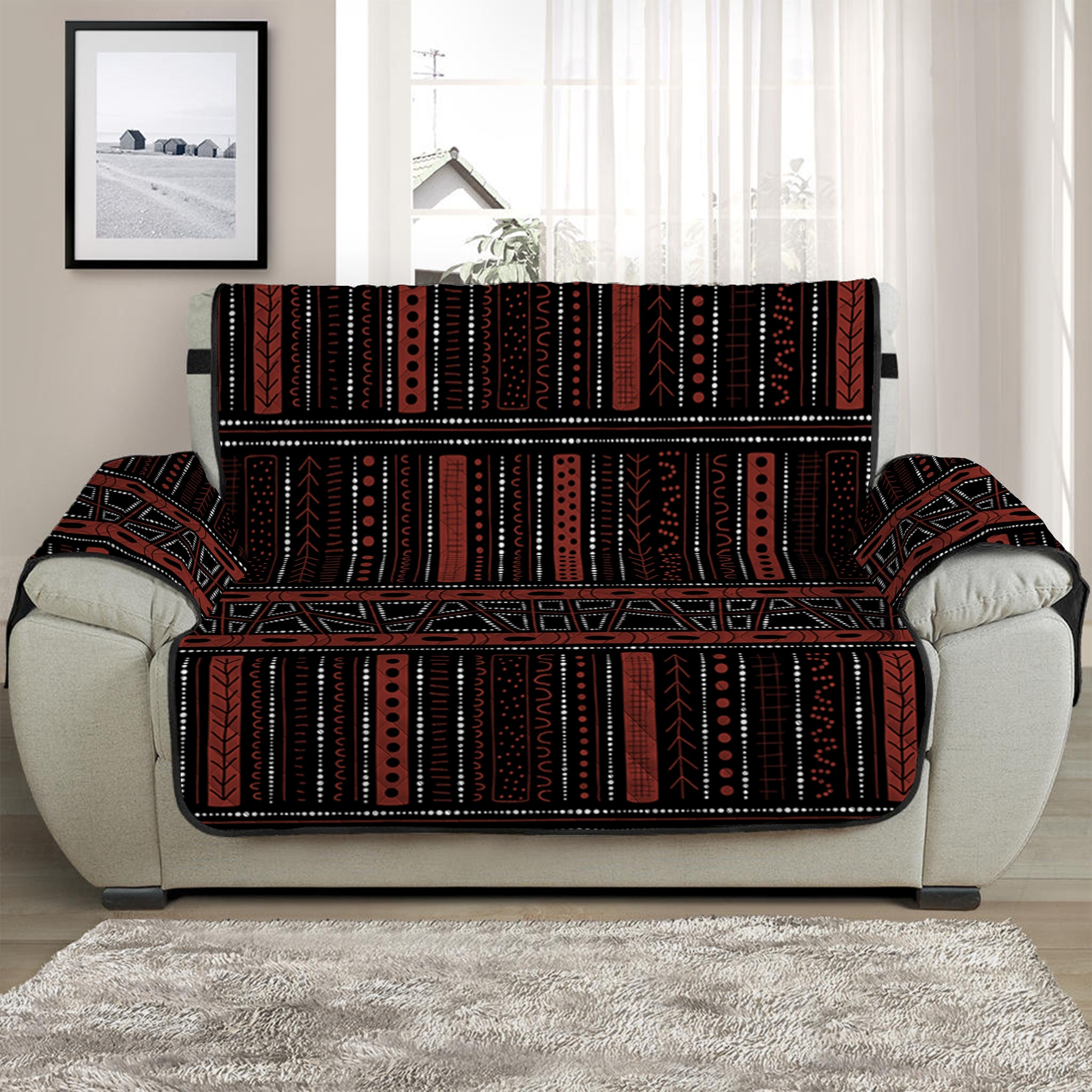 Aboriginal Indigenous Pattern Print Half Sofa Protector