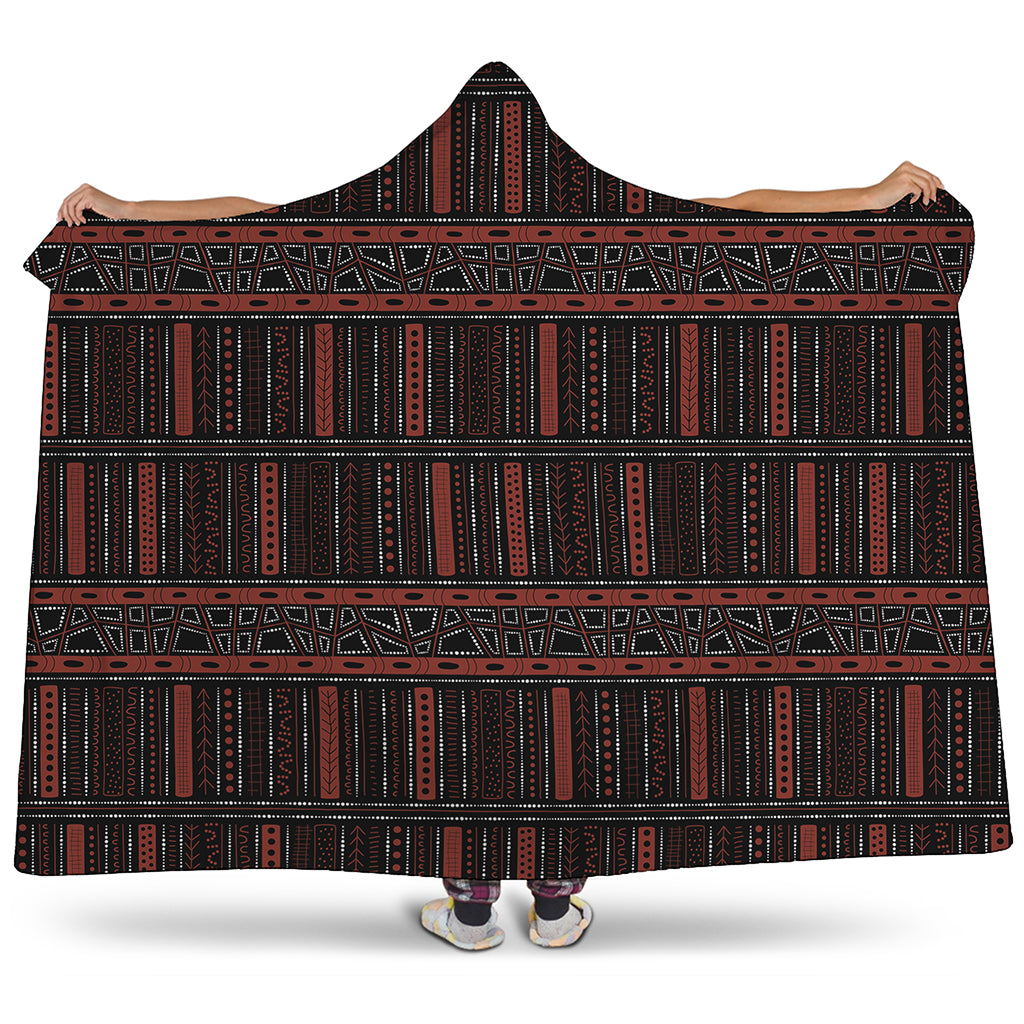 Aboriginal Indigenous Pattern Print Hooded Blanket