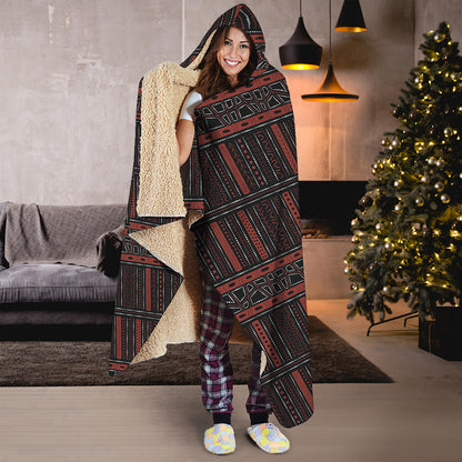 Aboriginal Indigenous Pattern Print Hooded Blanket