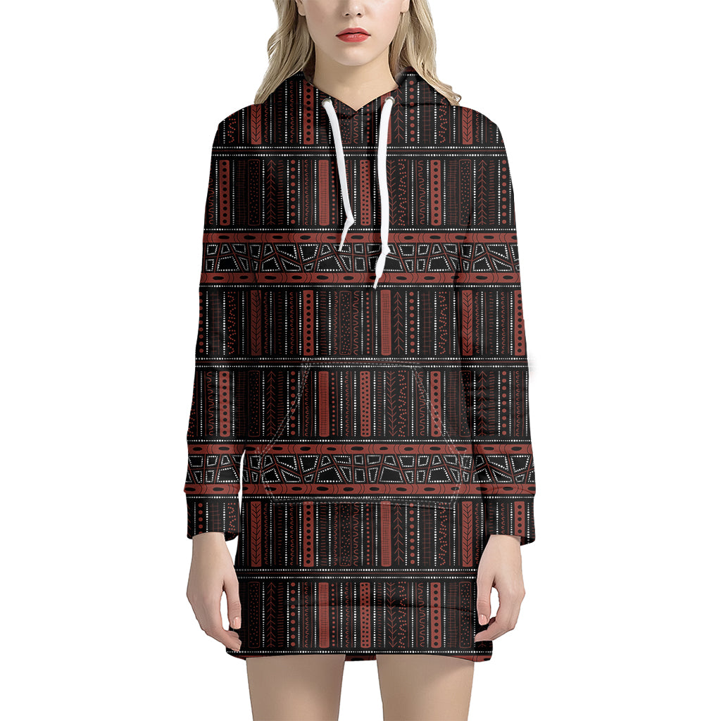 Aboriginal Indigenous Pattern Print Hoodie Dress