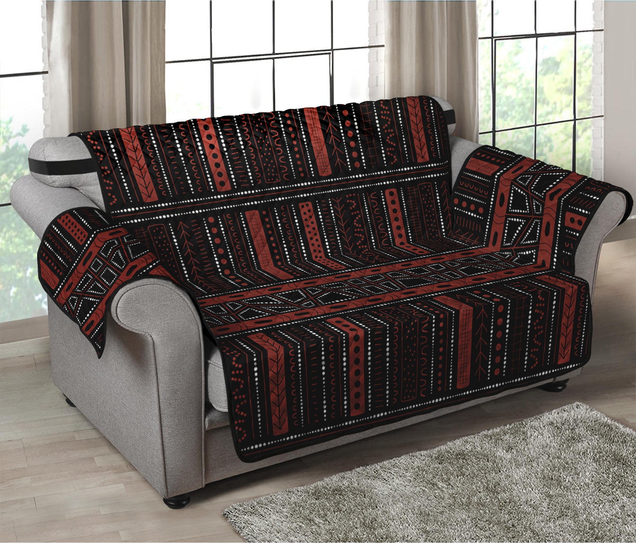 Aboriginal Indigenous Pattern Print Loveseat Protector