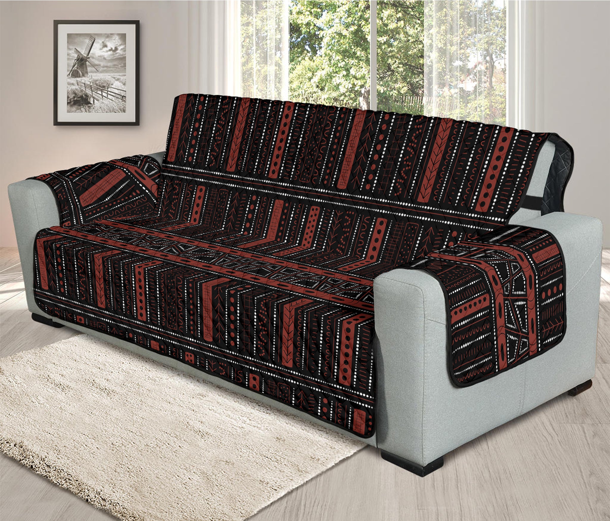 Aboriginal Indigenous Pattern Print Oversized Sofa Protector