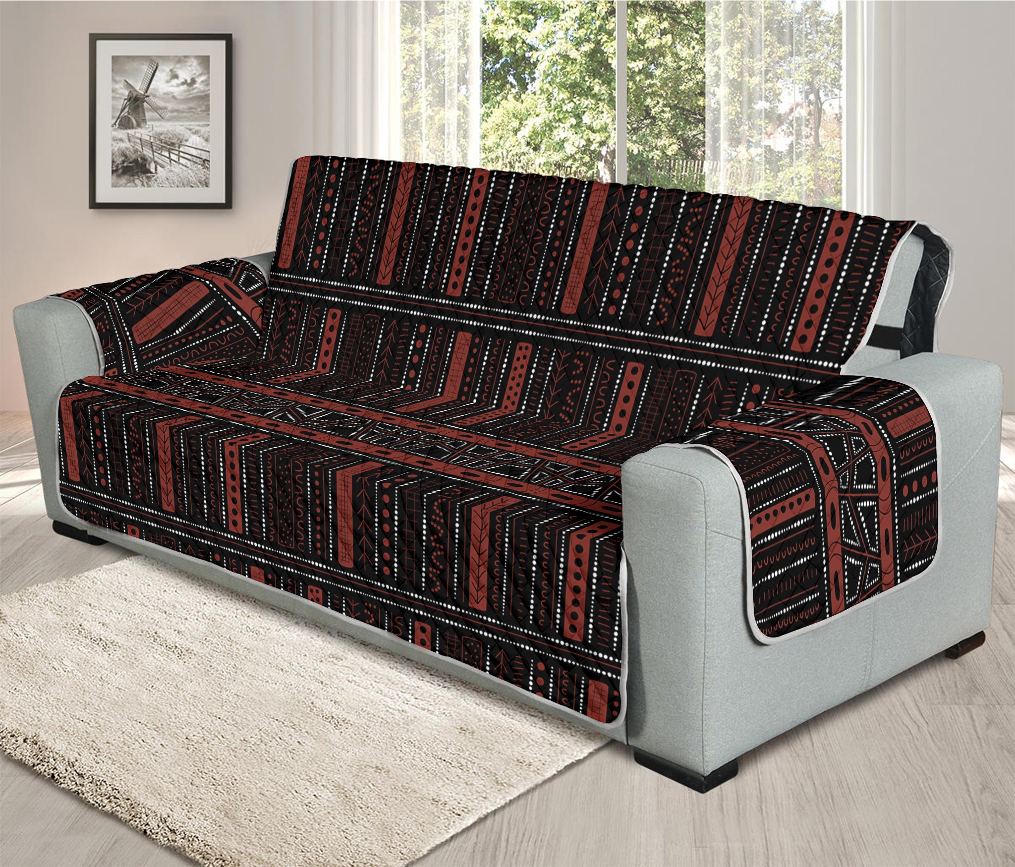 Aboriginal Indigenous Pattern Print Oversized Sofa Protector