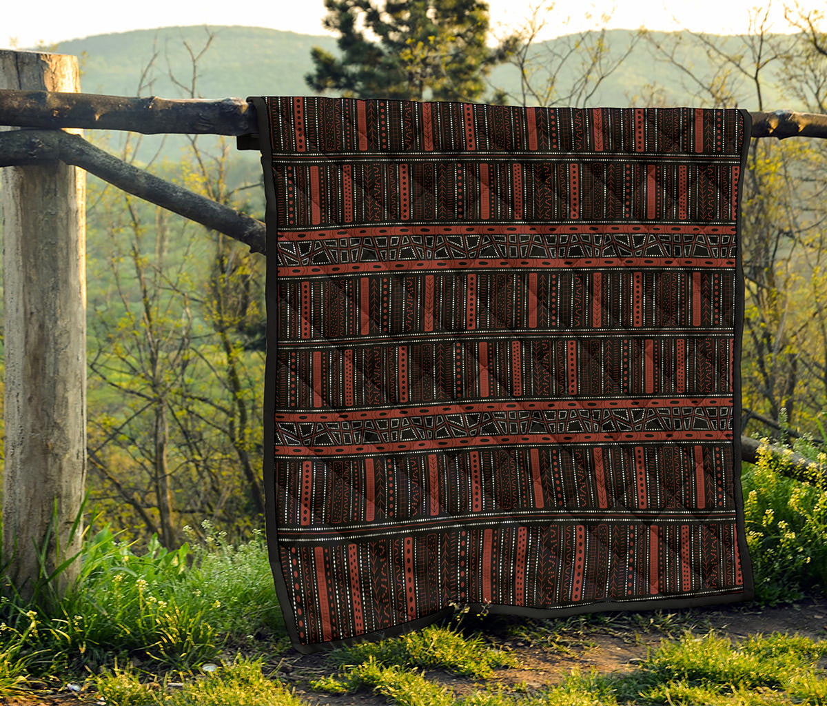 Aboriginal Indigenous Pattern Print Quilt