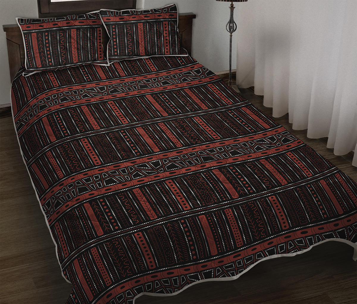Aboriginal Indigenous Pattern Print Quilt Bed Set