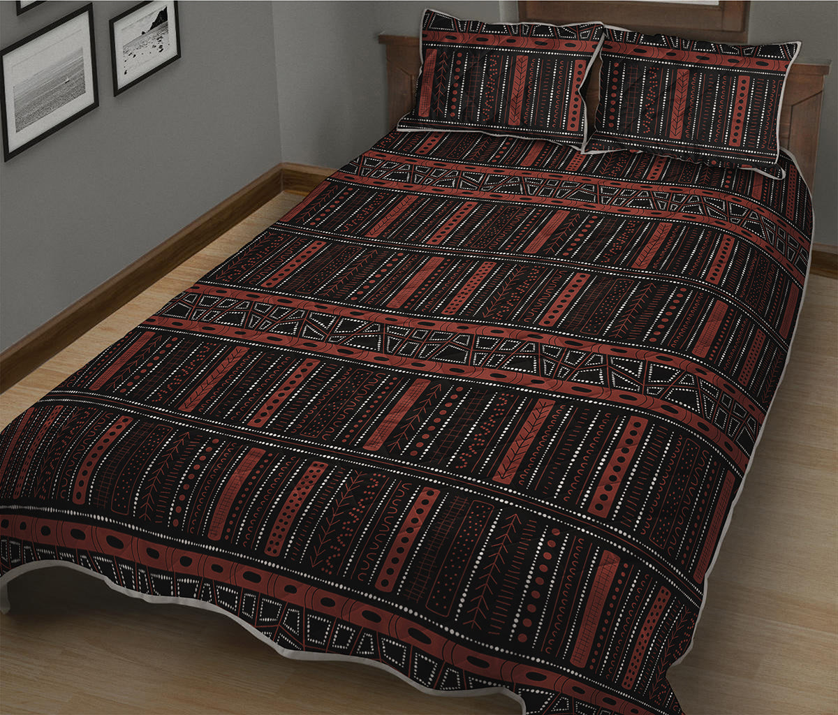 Aboriginal Indigenous Pattern Print Quilt Bed Set