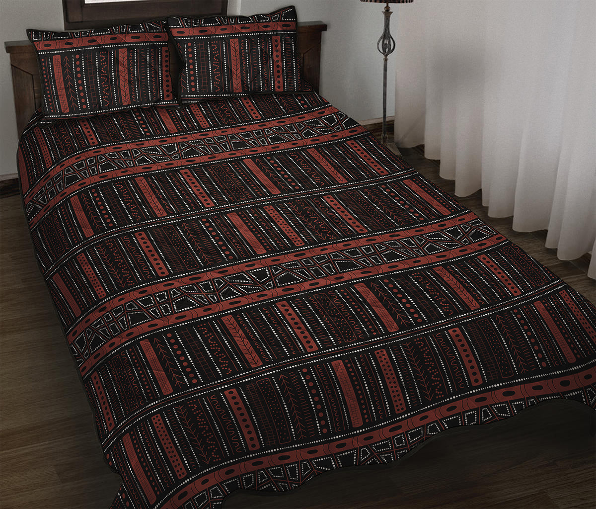 Aboriginal Indigenous Pattern Print Quilt Bed Set