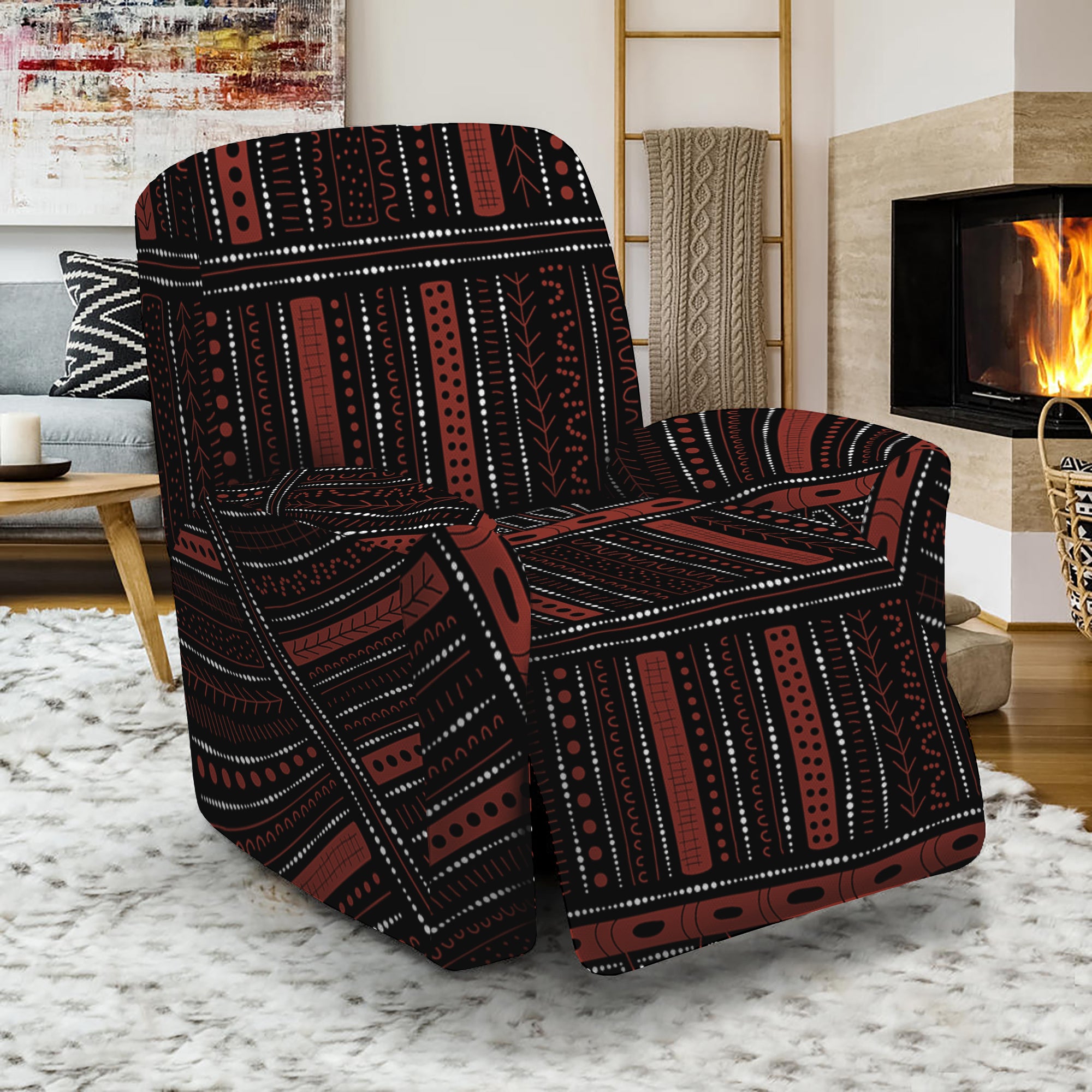 Aboriginal Indigenous Pattern Print Recliner Slipcover