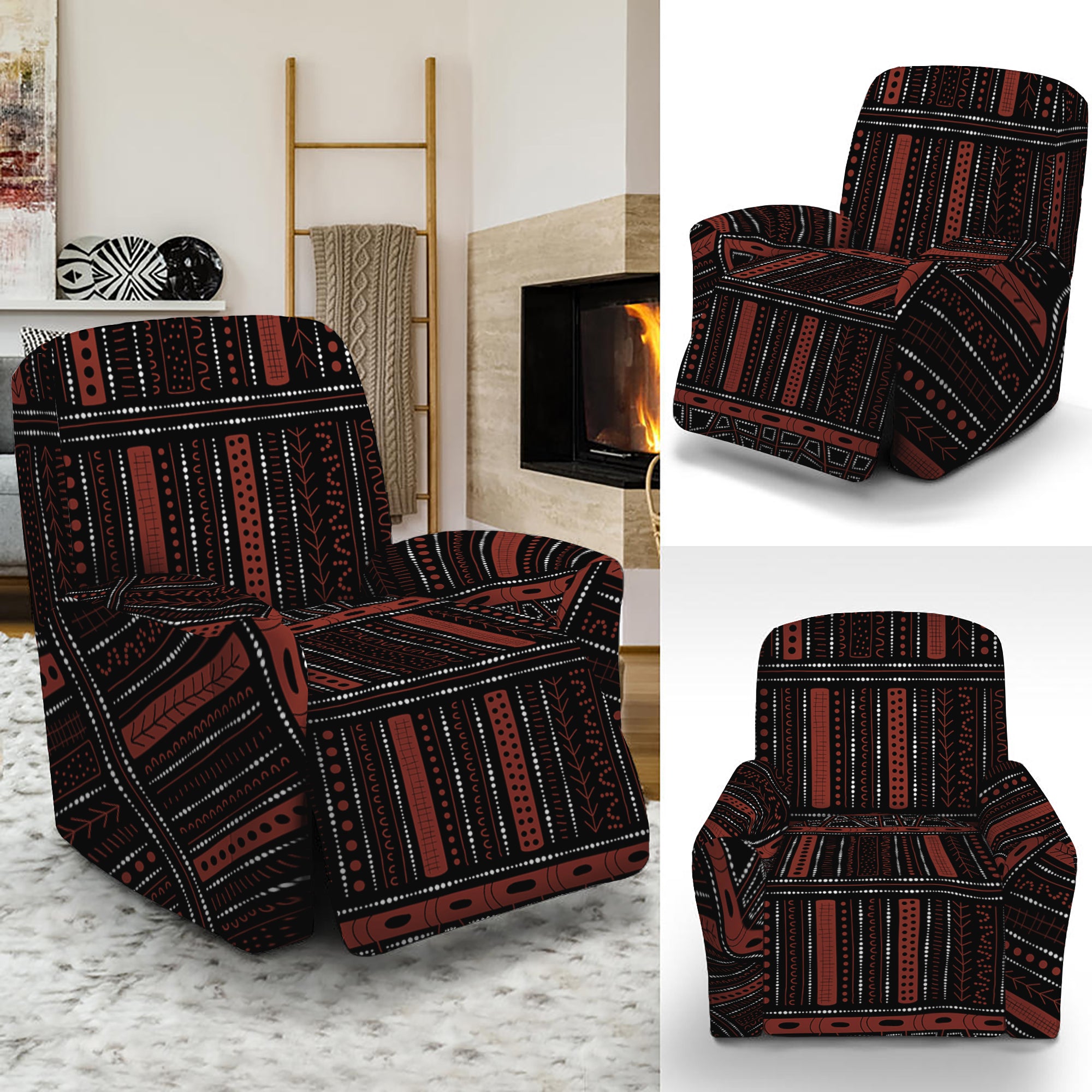 Aboriginal Indigenous Pattern Print Recliner Slipcover