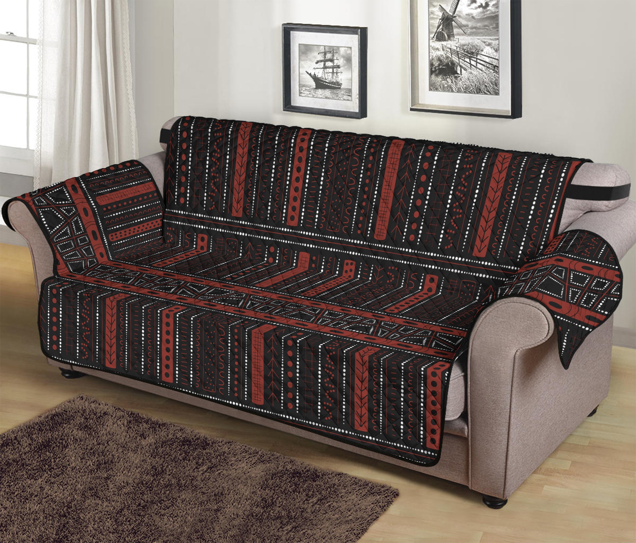 Aboriginal Indigenous Pattern Print Sofa Protector