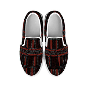 Aboriginal Indigenous Pattern Print White Slip On Shoes