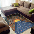 Aboriginal Indigenous Sunset Art Print Floor Mat