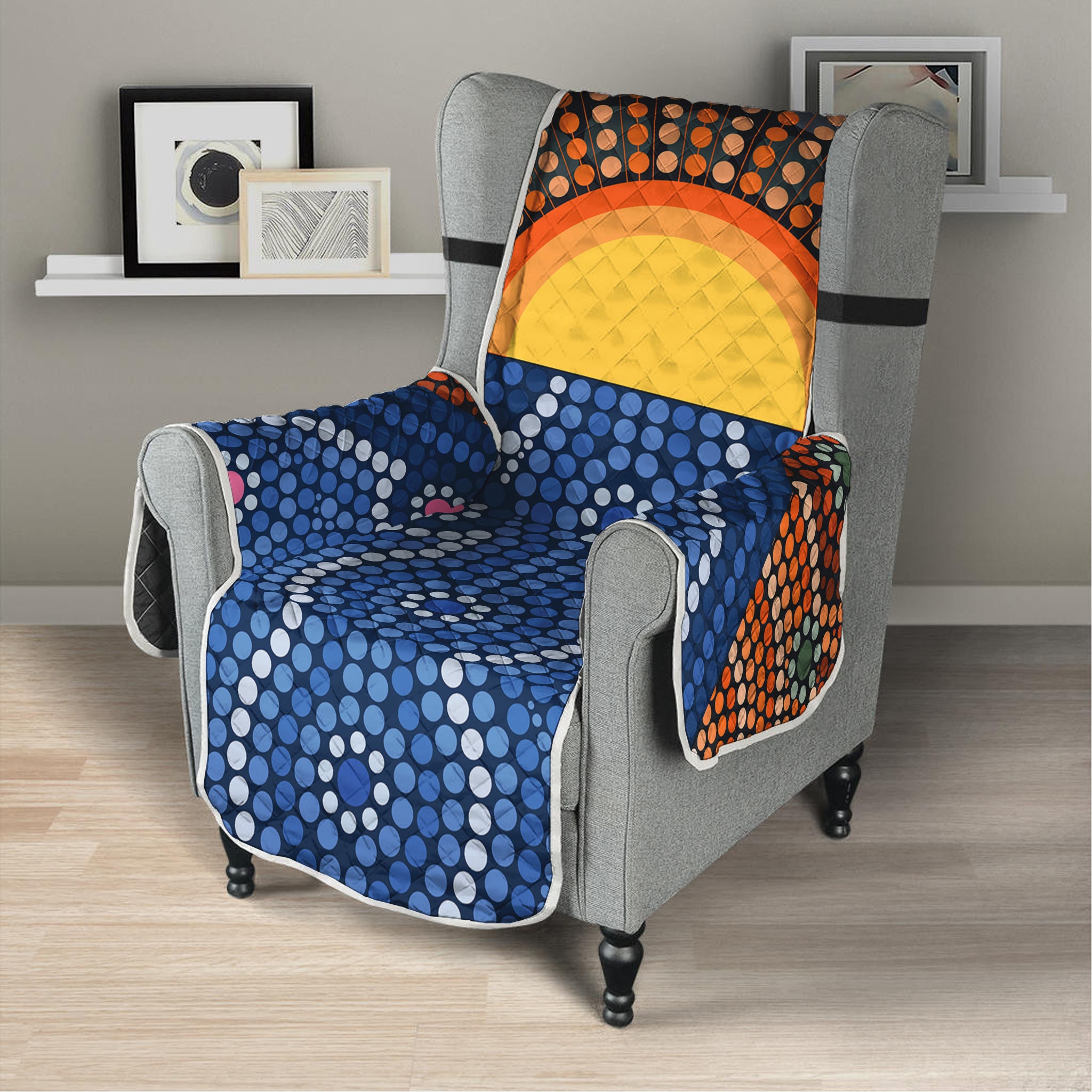 Aboriginal Indigenous Sunset Art Print Armchair Protector