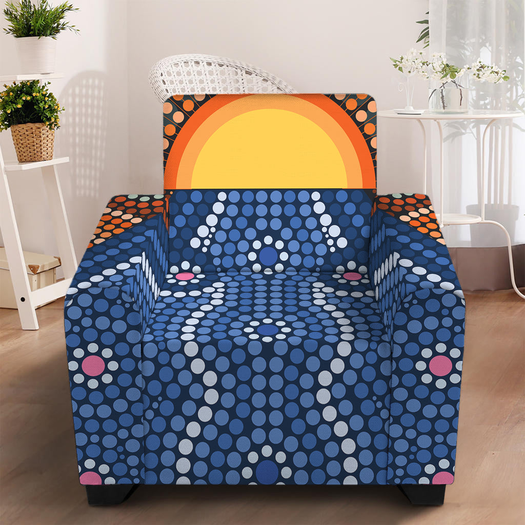 Aboriginal Indigenous Sunset Art Print Armchair Slipcover