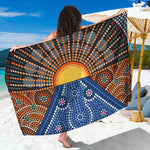Aboriginal Indigenous Sunset Art Print Beach Sarong Wrap