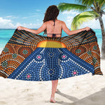Aboriginal Indigenous Sunset Art Print Beach Sarong Wrap