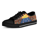 Aboriginal Indigenous Sunset Art Print Black Low Top Shoes