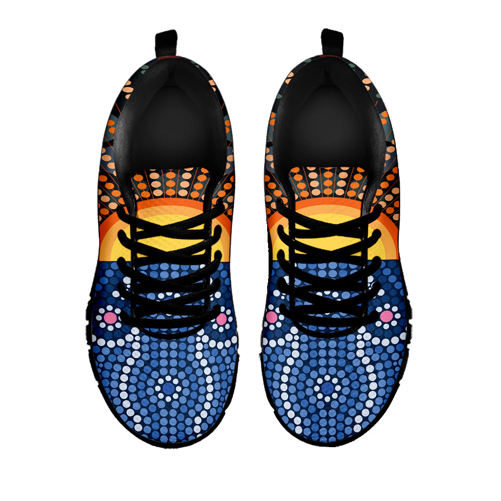 Aboriginal Indigenous Sunset Art Print Black Sneakers