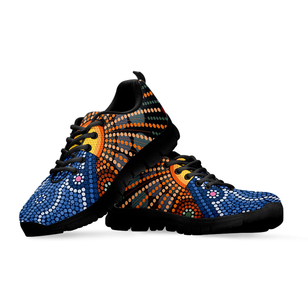 Aboriginal Indigenous Sunset Art Print Black Sneakers