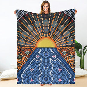 Aboriginal Indigenous Sunset Art Print Blanket