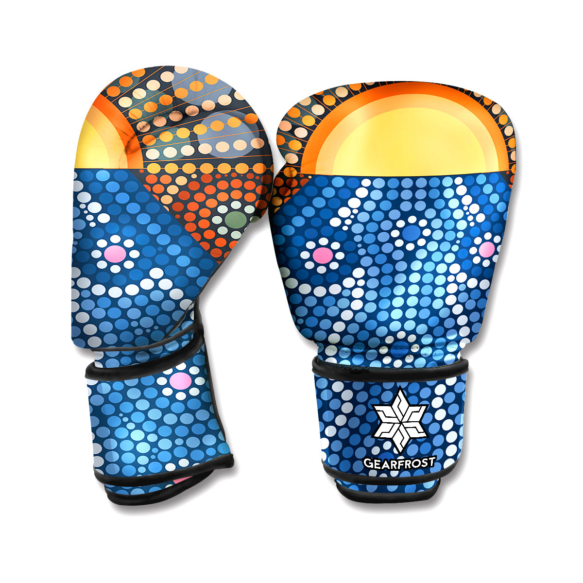 Aboriginal Indigenous Sunset Art Print Boxing Gloves