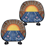 Aboriginal Indigenous Sunset Art Print Car Headrest Covers
