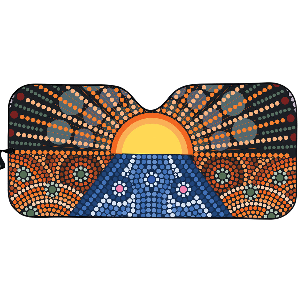 Aboriginal Indigenous Sunset Art Print Car Sun Shade