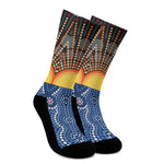 Aboriginal Indigenous Sunset Art Print Crew Socks