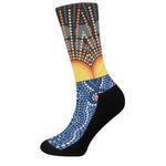 Aboriginal Indigenous Sunset Art Print Crew Socks