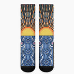 Aboriginal Indigenous Sunset Art Print Crew Socks