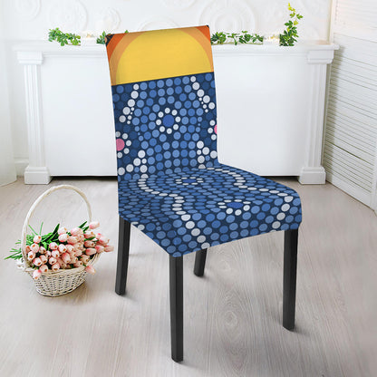 Aboriginal Indigenous Sunset Art Print Dining Chair Slipcover
