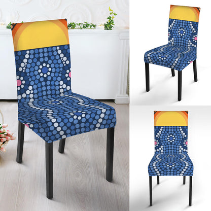Aboriginal Indigenous Sunset Art Print Dining Chair Slipcover