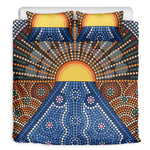 Aboriginal Indigenous Sunset Art Print Duvet Cover Bedding Set