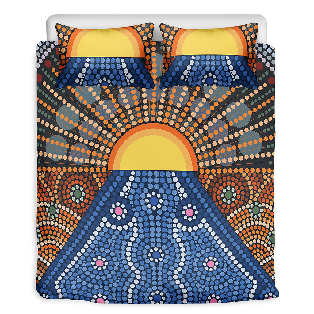 Aboriginal Indigenous Sunset Art Print Duvet Cover Bedding Set